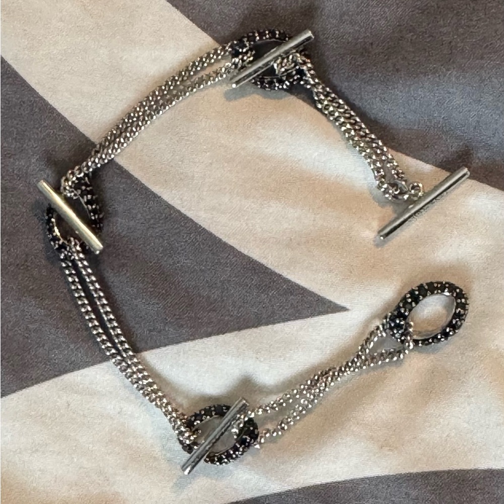 Swarovski Silver and Black Chain Bracelet